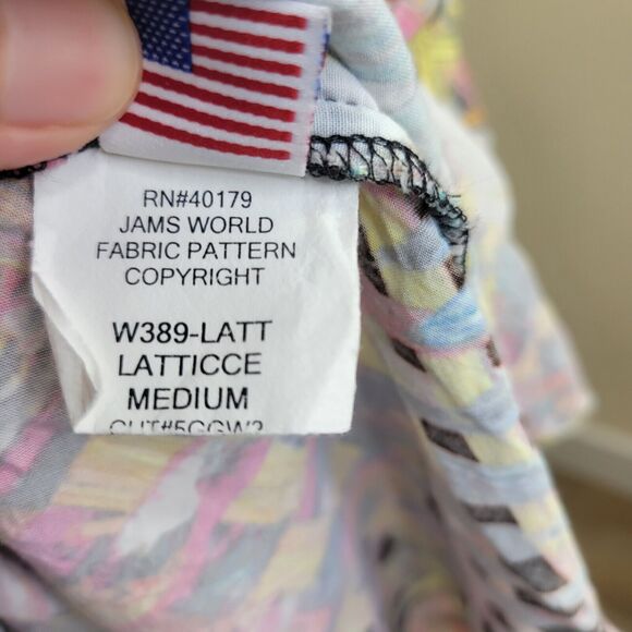 Jams World Dress Latticce Hawaiian Boho Summer Sundress Size Medium - Picture 12 of 14
